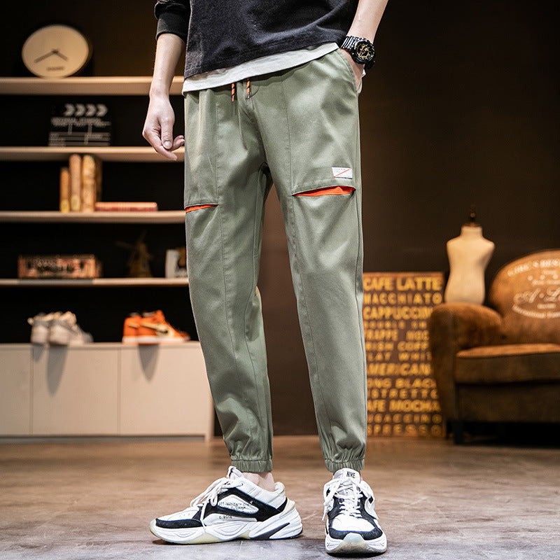 Monos para hombre, pantalones Harem de marca a la moda, pies deportivos, pies de haz de nueve puntos, pantalones casuales