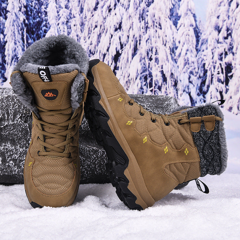 Botas altas con forro polar para uso diario y suela gruesa para hombre