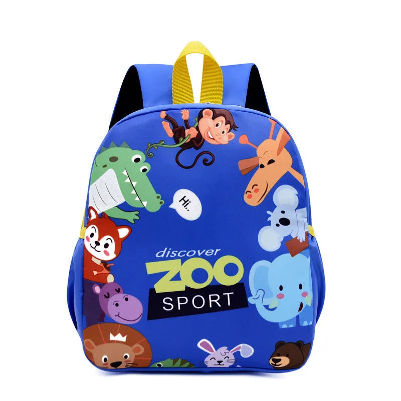 Jardín de infantes para hombres y mujeres Reducción de carga Descompresión Anti-perdida Moda Todo fósforo Mochila escolar Mochila para estudiantes de dibujos animados al por mayor