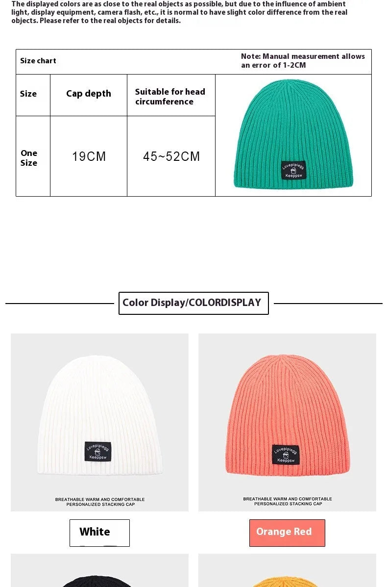 Gorro de punto a juego de moda simple