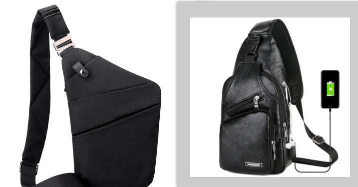 Bolsos de lona en el pecho para hombres y mujeres en un hombro