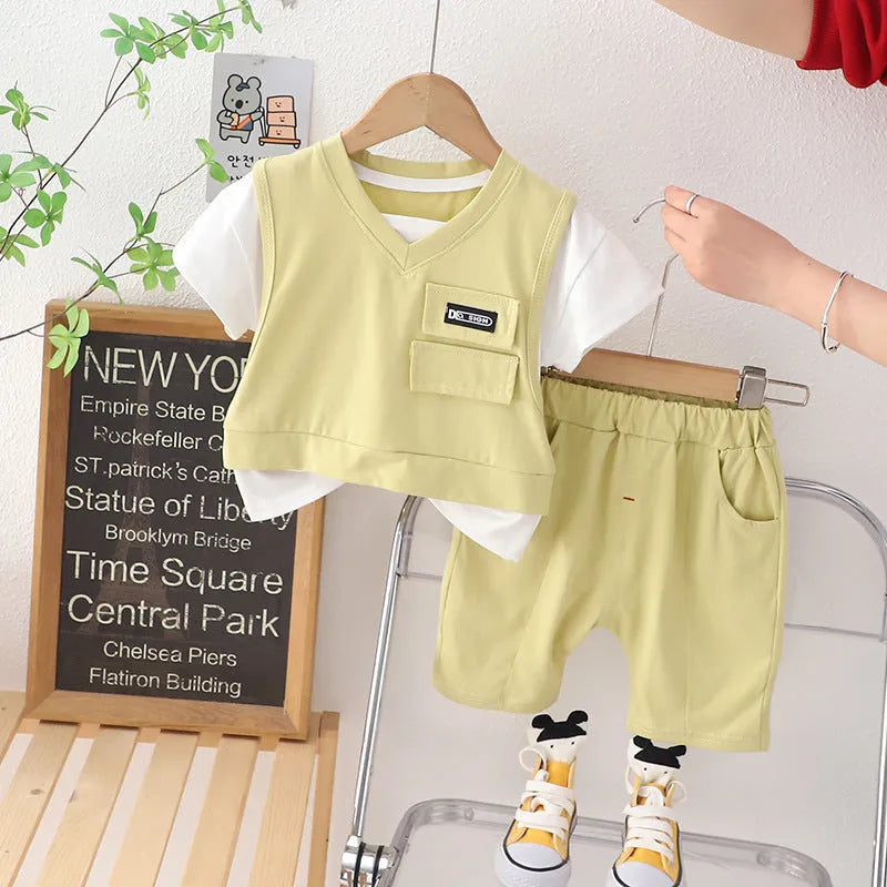 Traje de verano para niños Ropa de manga corta de verano