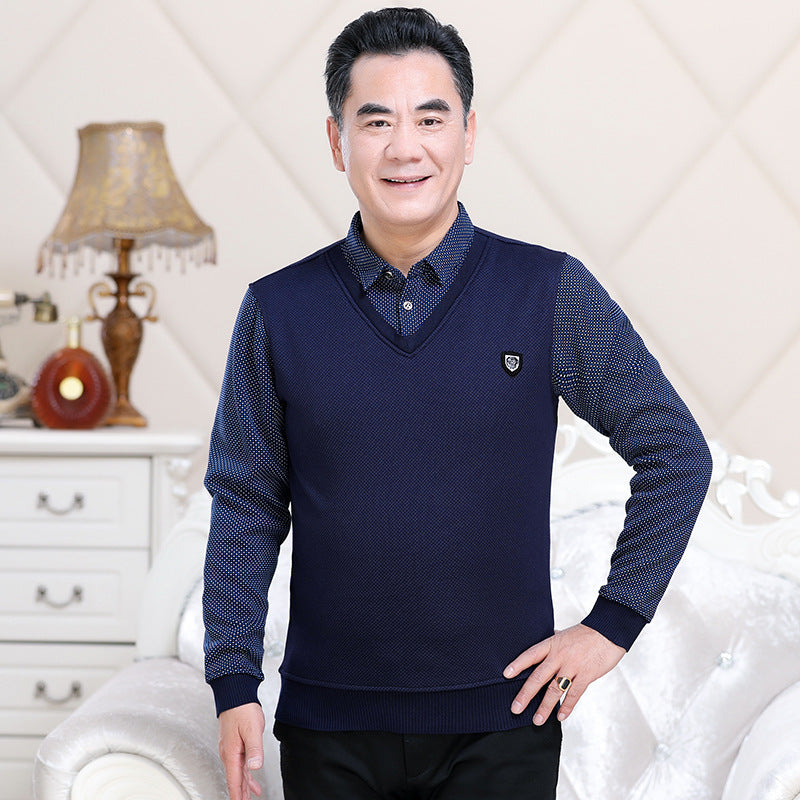Long-sleeved T-shirt Men's Middle-aged And Elderly Clothes