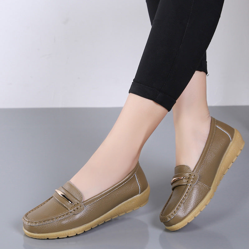 Two-layer Cowhide Middle-aged And Elderly Mothers Shoes