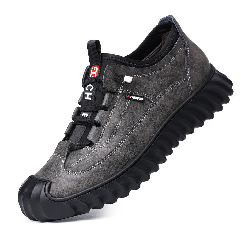 Zapatos deportivos de cuero para hombre, informales, de suela suave y a la moda.