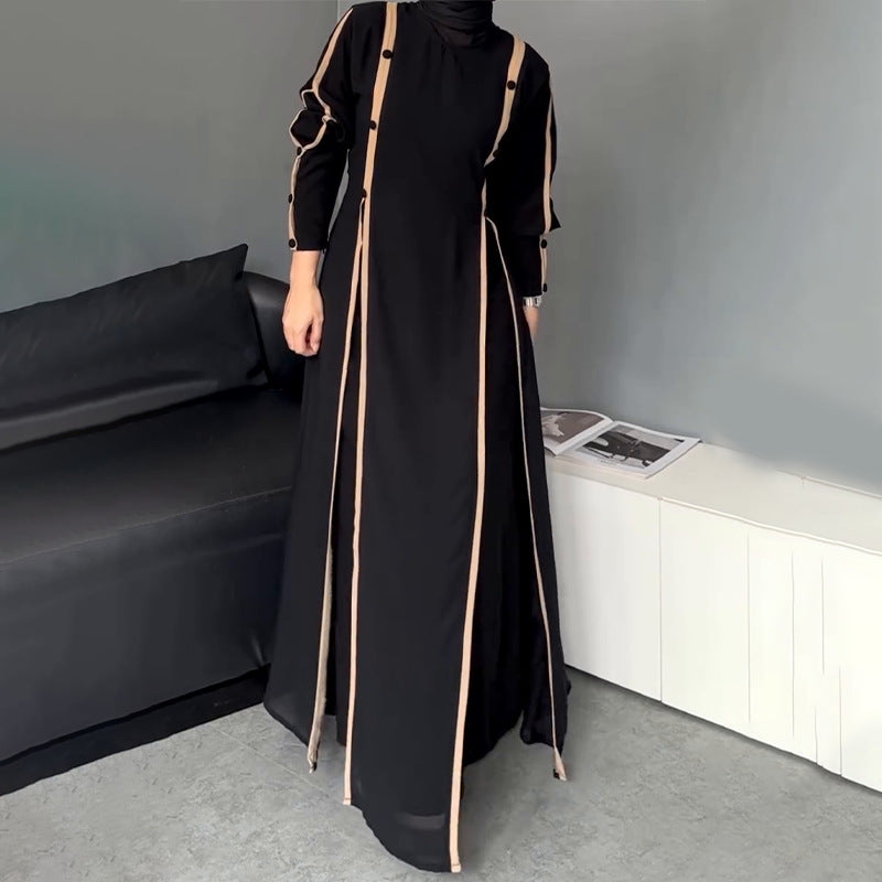Women's Fashion Graceful Personality Stitching Dress