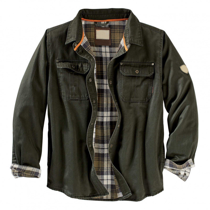 Chaqueta de algodón de manga larga estilo locomotora para hombre
