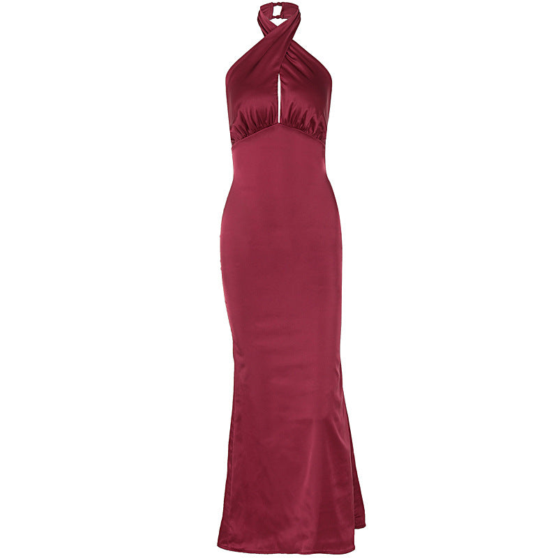 Vestido elegante sin mangas y sin espalda de moda de verano
