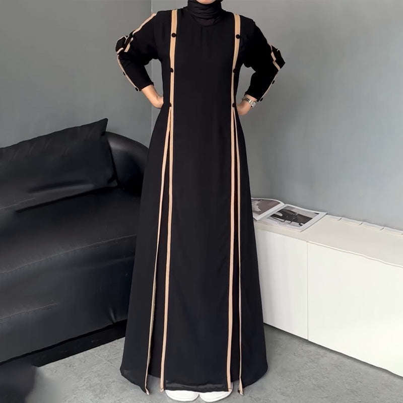Women's Fashion Graceful Personality Stitching Dress