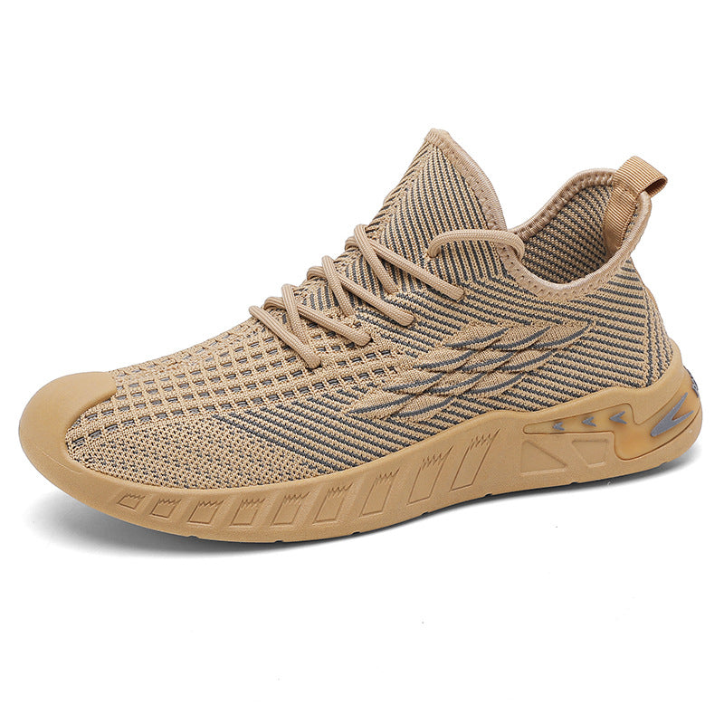 Zapatos casuales de fondo suave de malla tejida con mosca transpirable para hombre