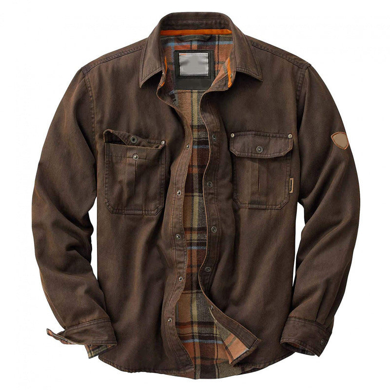 Chaqueta de algodón de manga larga estilo locomotora para hombre