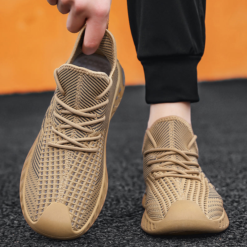 Zapatos casuales de fondo suave de malla tejida con mosca transpirable para hombre