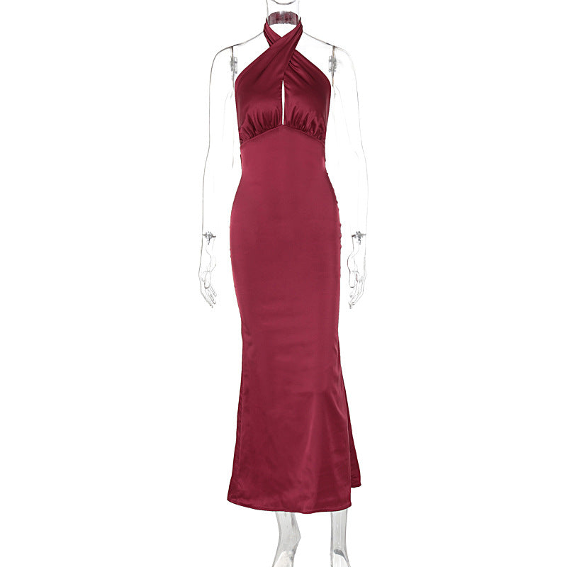 Vestido elegante sin mangas y sin espalda de moda de verano