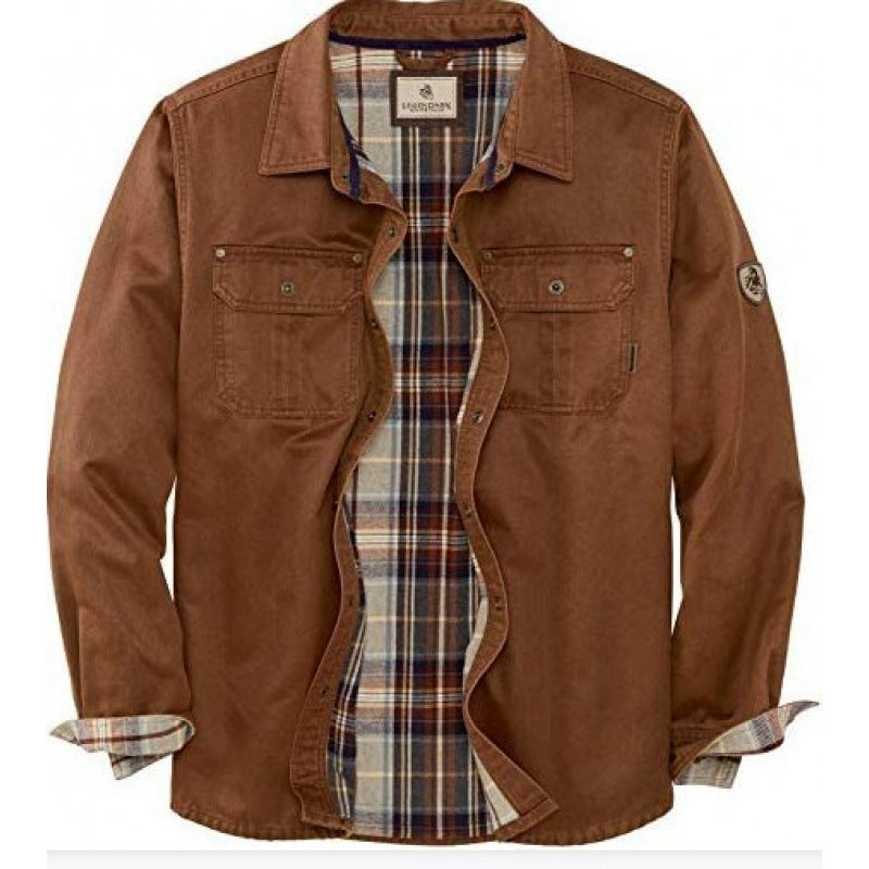 Chaqueta de algodón de manga larga estilo locomotora para hombre
