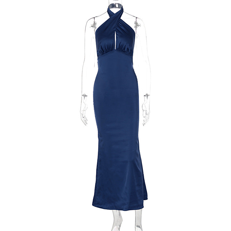 Vestido elegante sin mangas y sin espalda de moda de verano