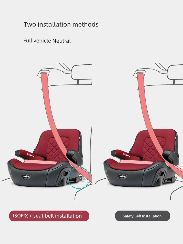 Besbet-asiento de coche para niños de 3 a 12 años, plantilla elevadora, cojines para asiento de bebé sencillos y portátiles, Isofix