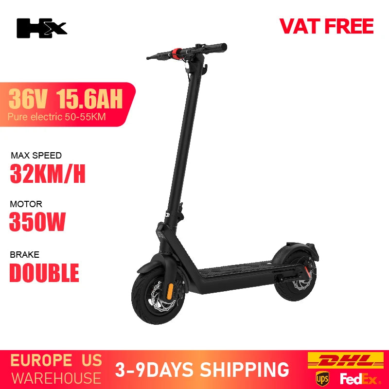 HX X9 Adult Electric Scooter 15.6AH 550W 48V 40KM/H Foldable Electric Kick Scooter 10 Inch E Scooter Electric Skateboard