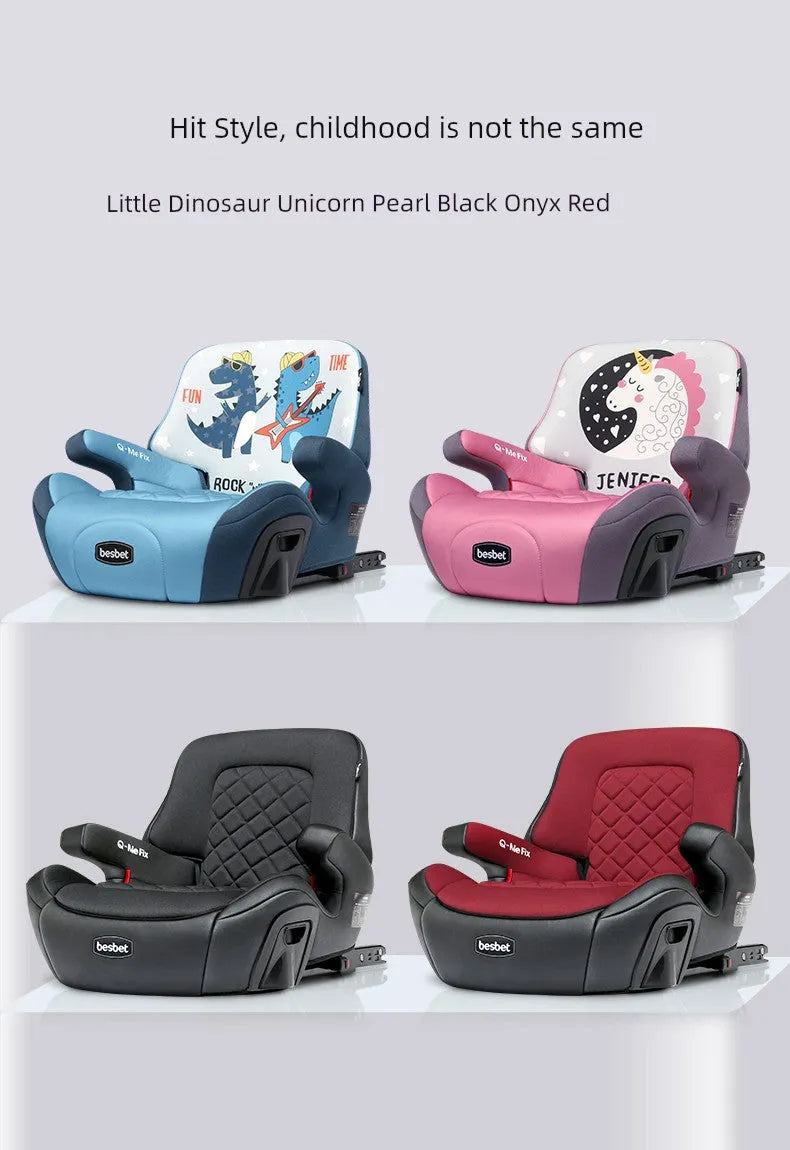 Besbet-asiento de coche para niños de 3 a 12 años, plantilla elevadora, cojines para asiento de bebé sencillos y portátiles, Isofix