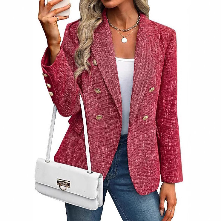 Women's Clothing Solid Color Suit Autumn Simplicity Style