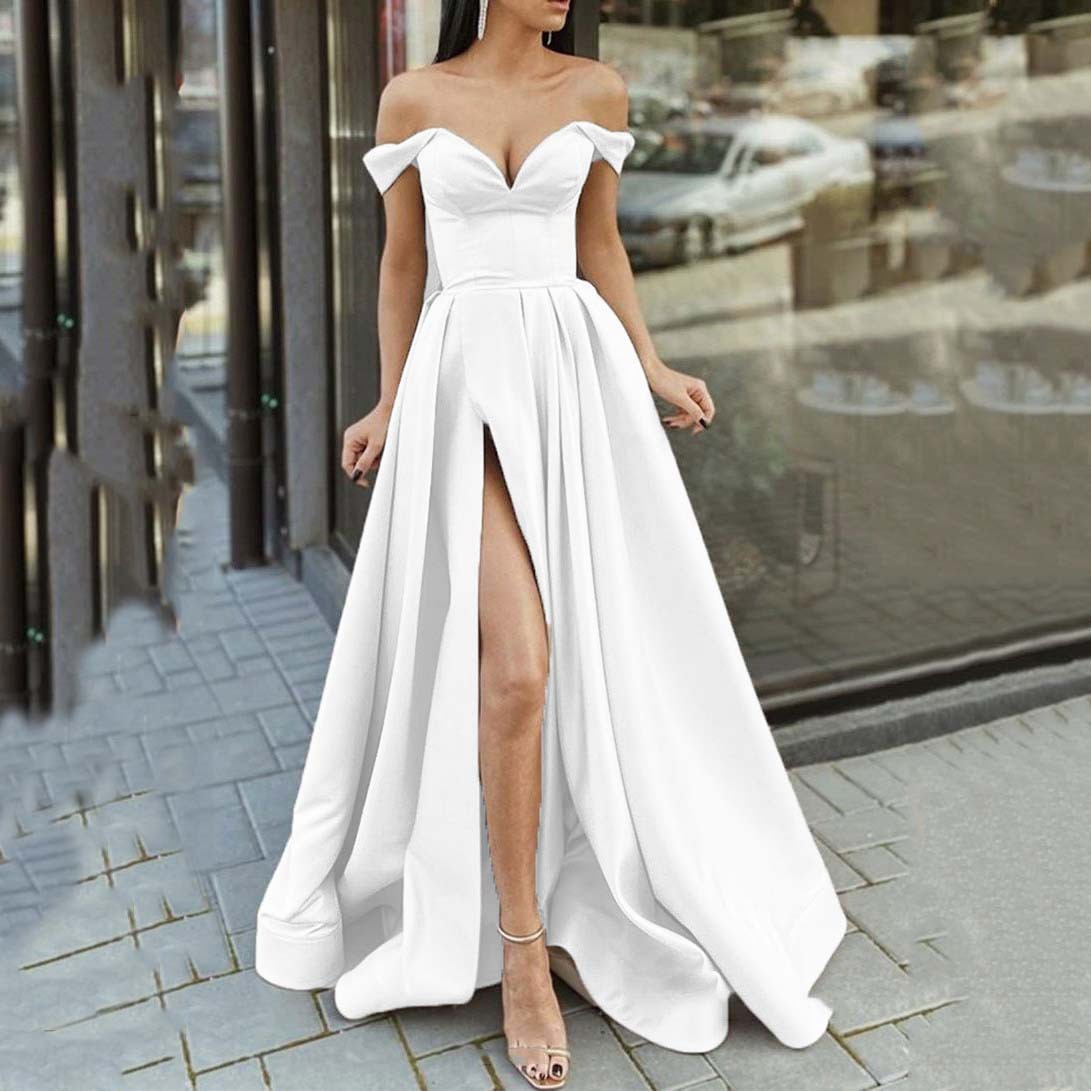 Vestido sin mangas con escote en V y espalda descubierta para mujer, multicolor, con abertura amplia