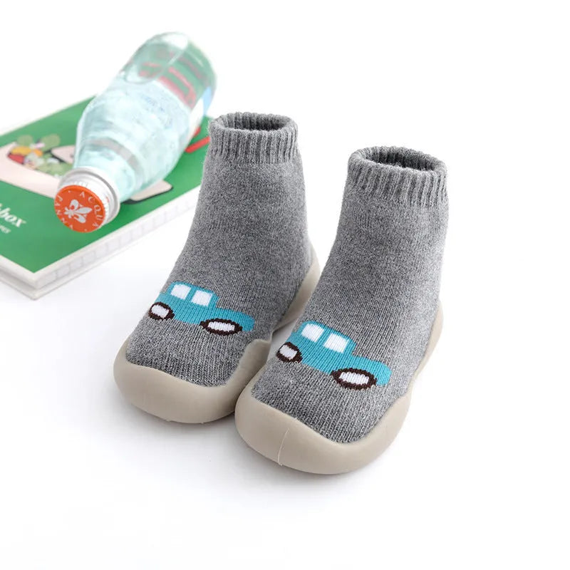 Calcetines y zapatos de piso para bebé Terry grueso y cálido