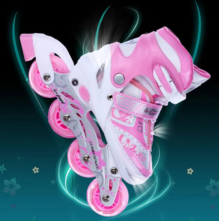 Skate Kids Juego completo para principiantes, zapatos de skate ajustables, patines para niños y mujeres