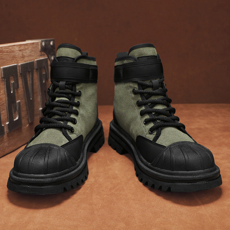 Zapatos de trabajo con punta de concha y parte inferior gruesa Botas para hombre