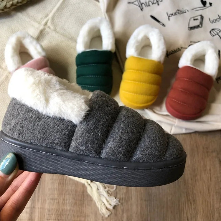 Zapatillas de algodón para niños de color caramelo, zapatos caseros interiores y exteriores, niños y niñas