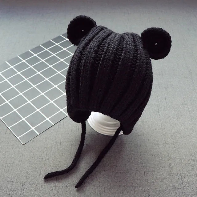 Gorro de lana con protección para los oídos para bebés, versión coreana, 1 gorro para niño, nuevo estilo, 2 gorro para niña