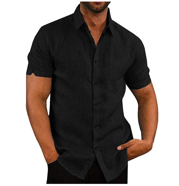 Camisas sólidas de verano de manga corta para hombres Camisetas sueltas casuales