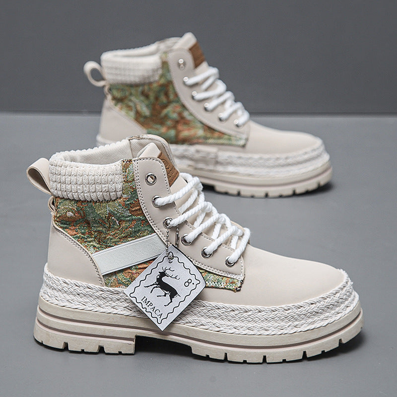 Zapatos de caña alta con botas de trabajo informales que combinan con todo para hombre