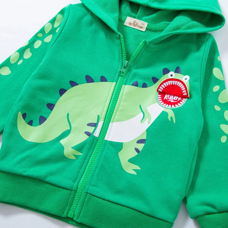 Cárdigan de abrigo con ropa de dinosaurio de otoño para niños