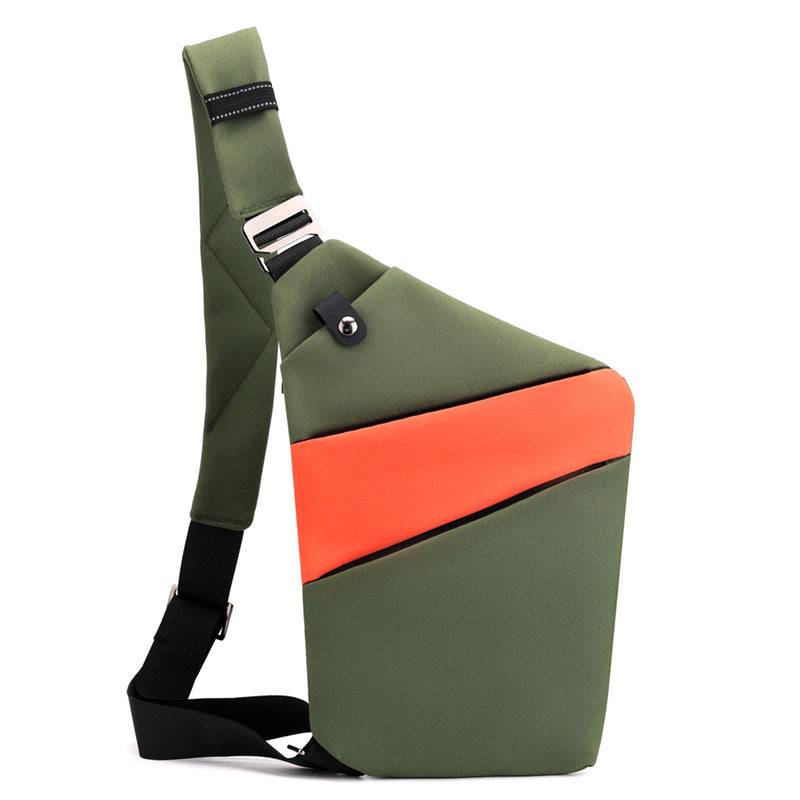 Bolsos de lona en el pecho para hombres y mujeres en un hombro