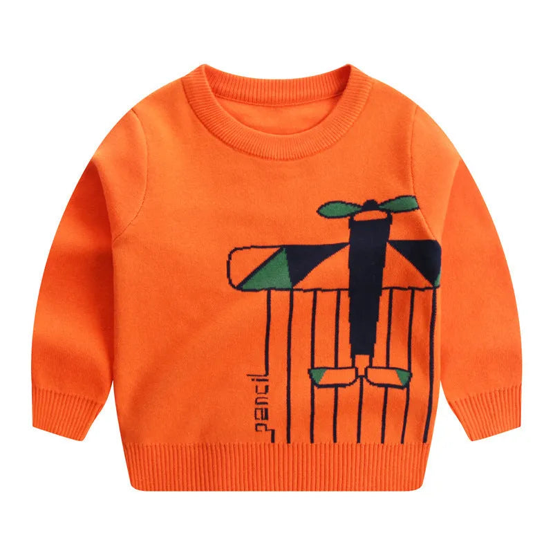 Nuevo suéter de algodón de doble capa de otoño e invierno para niños