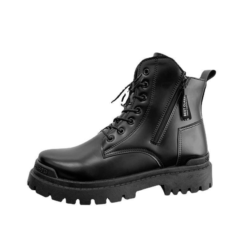 Zapatos de cuero bajos estilo Hong Kong Zapatos casuales para jóvenes Botas Martin