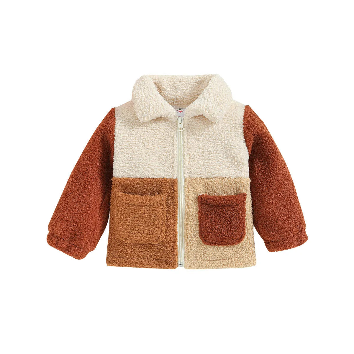 Nueva chaqueta polar polar linda con cremallera para niños
