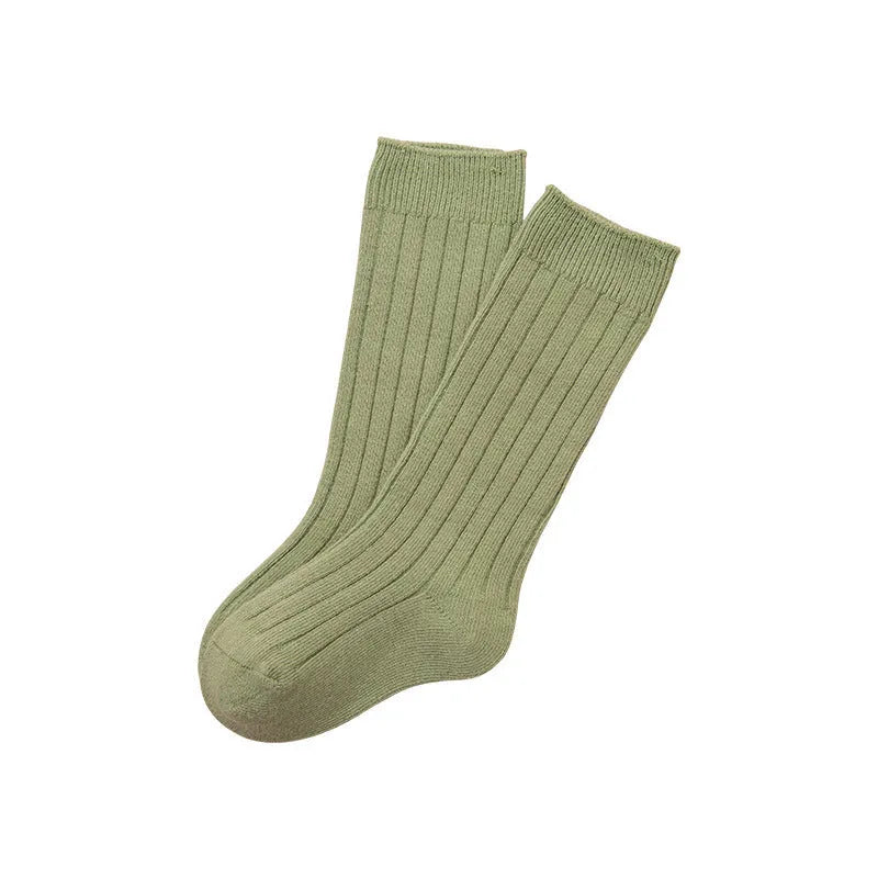 Calcetines hasta la rodilla para bebé con doble aguja