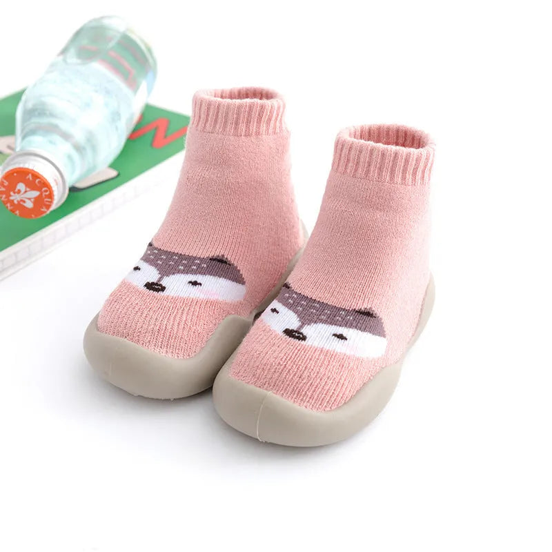Calcetines y zapatos de piso para bebé Terry grueso y cálido