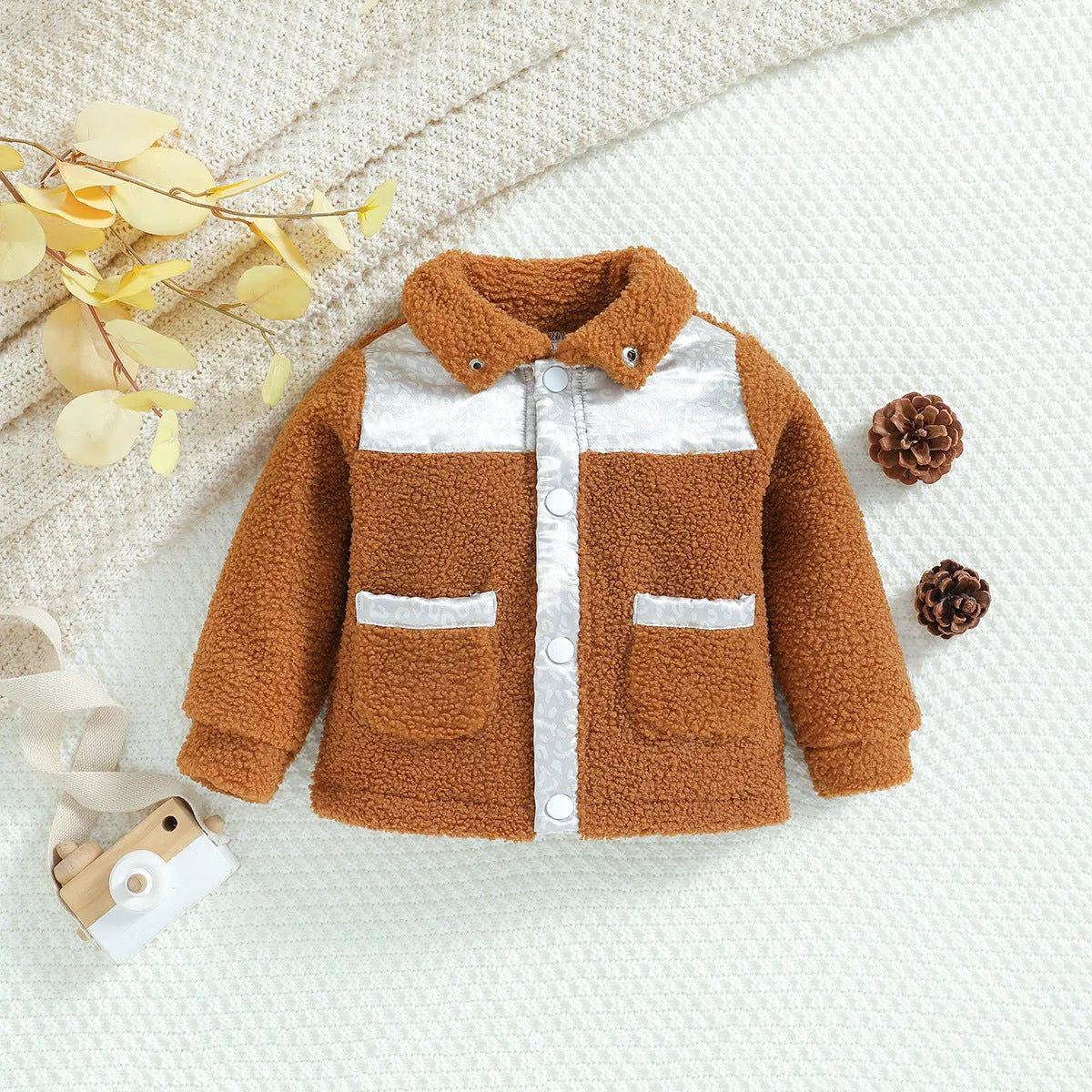 Nueva chaqueta polar polar linda con cremallera para niños
