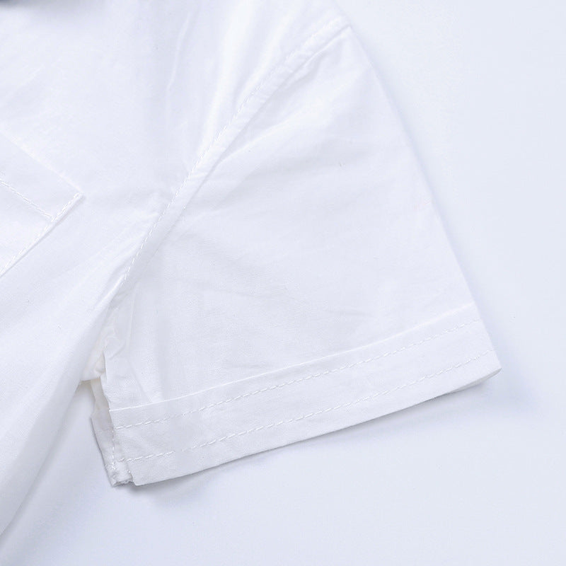 Conjunto de pantalones cortos con lazo y tirantes en la espalda para caballero niño