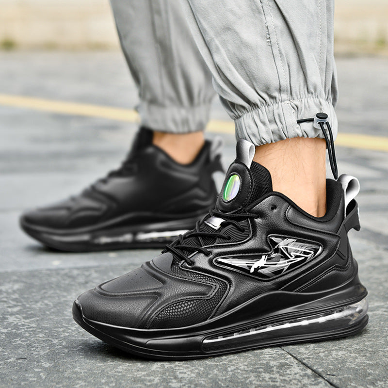 Zapatillas deportivas con cordones y amortiguación de aire para hombre, ligeras, de suela gruesa, informales, a la moda, para correr