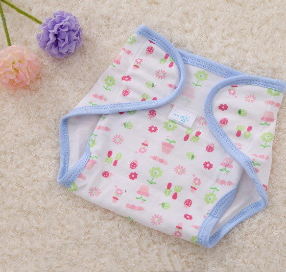 Pañal de tela con estampado de dibujos animados de algodón, pañal lavable para bebé