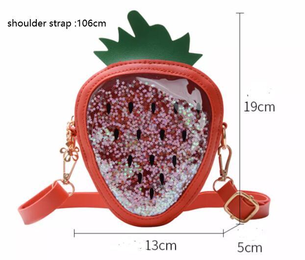 Bolso de verano para niños con diseño de piña y fresa, de un solo hombro