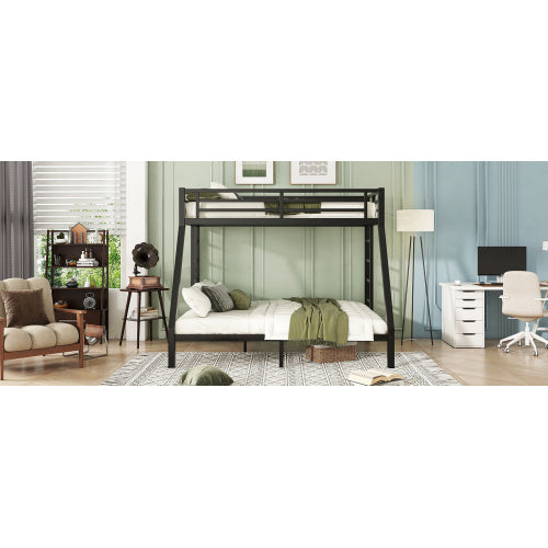 Litera de metal Twin XL sobre Queen para adolescentes y adultos, ahorra espacio, reduce el ruido y no necesita somier.