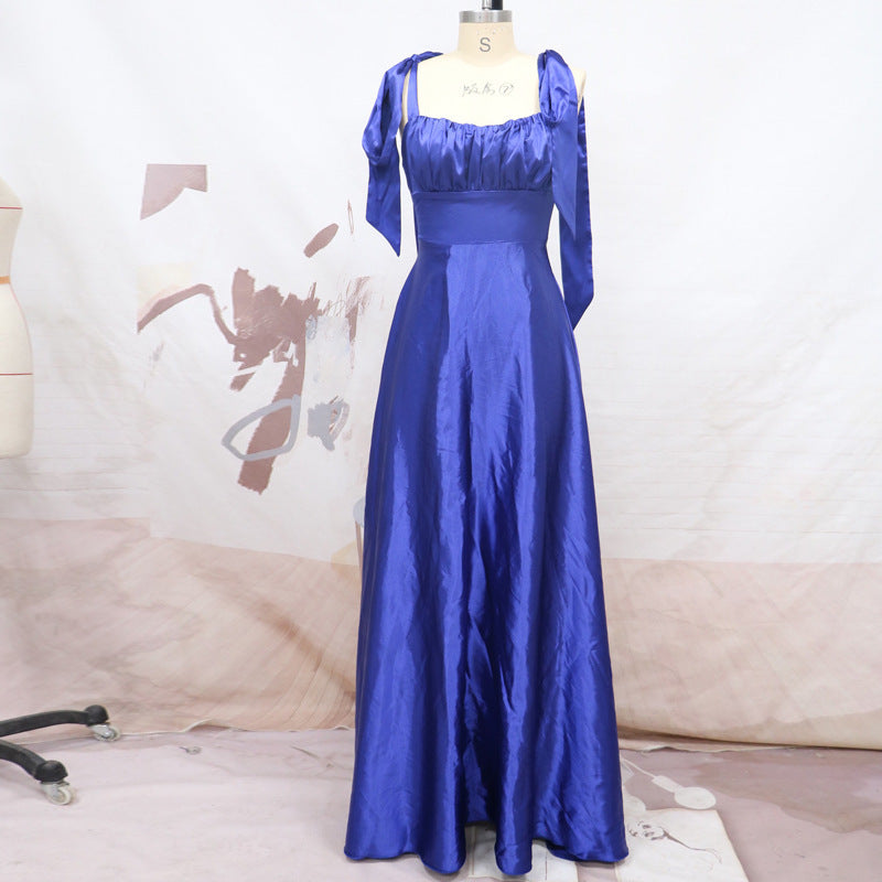 Vestido de noche de dama de honor sin mangas de moda para mujer