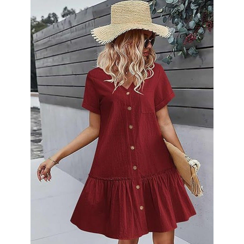 Women's Loose Summer Cotton And Linen Dress