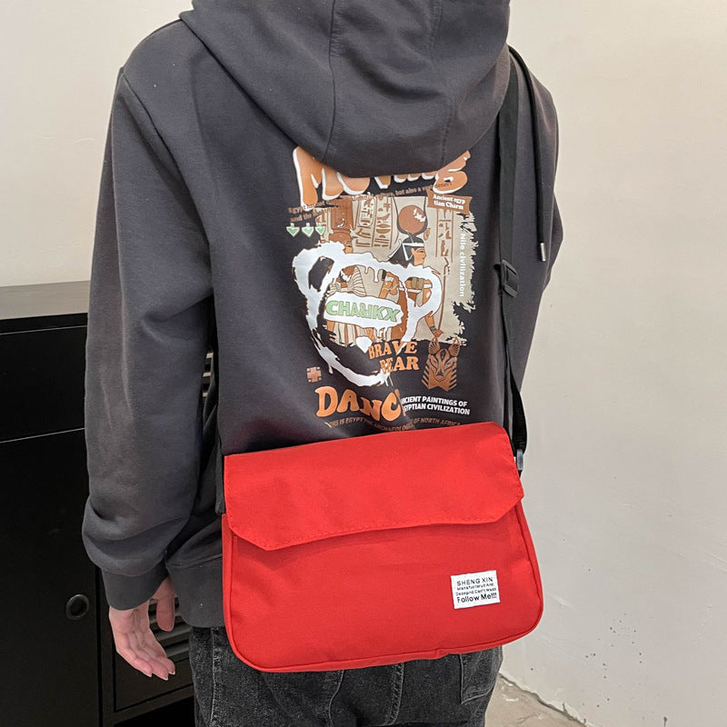 Ins Messenger Bags mujeres hombres bolso de hombro tipo bandolera Casual pareja pequeño bolso con solapa