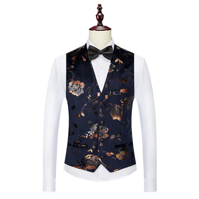 Conjunto de traje con corbata estampada creativa de negocios para hombre