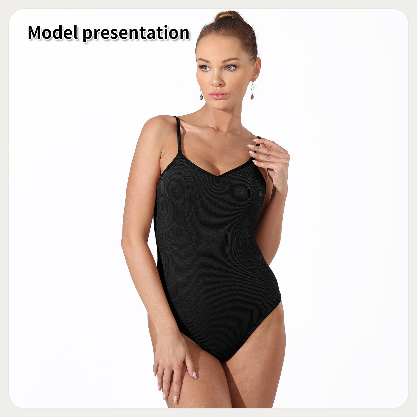 Body de color liso sencillo de moda para mujer