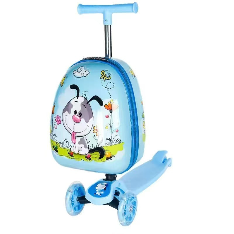 Children's Cute Cartoon Scooter Trolley Case